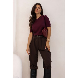 SWETER Z KONTRASTOWYM OBSZYCIEM