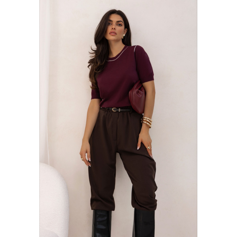 SWETER Z KONTRASTOWYM OBSZYCIEM