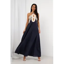 Sukienka maxi z plecioną górą i odkrytymi plecami