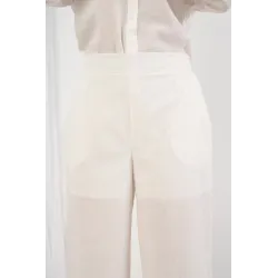 Lekkie spodnie wide leg z kieszeniami