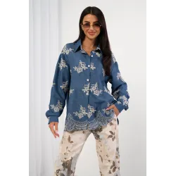 Koszula boho z haftem i ozdobnym wykończeniem