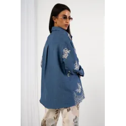 Koszula boho z haftem i ozdobnym wykończeniem