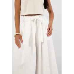 Spodnie palazzo 7/8 z ozdobnym wiązaniem