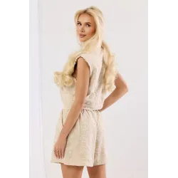 Wiskozowy komplet z kamizelką i szortami