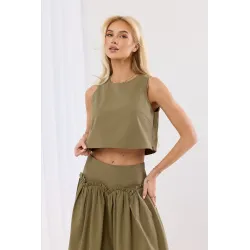 Komplet z krótkim topem i spódnicą maxi