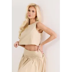 Komplet z krótkim topem i spódnicą maxi