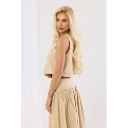 Komplet z krótkim topem i spódnicą maxi
