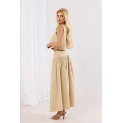 Komplet z krótkim topem i spódnicą maxi