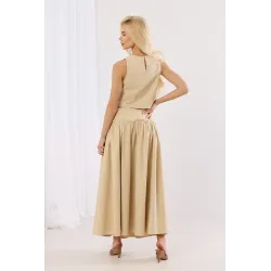Komplet z krótkim topem i spódnicą maxi