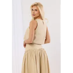 Komplet z krótkim topem i spódnicą maxi