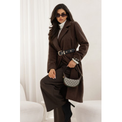 PŁASZCZ O PROSTYM KROJU Z PASKIEM