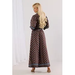 Komplet oversize z koszulą i spodniami typu kuloty w grochy