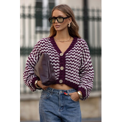 KRÓTKI KARDIGAN Z GRUBYM SPLOTEM