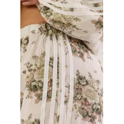 Komplet oversize w kwiaty z bluzą i szerokimi spodniami