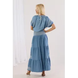 Komplet boho z bluzką i spódnicą maxi z haftem