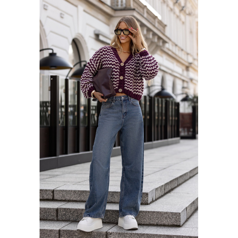 KRÓTKI KARDIGAN Z GRUBYM SPLOTEM