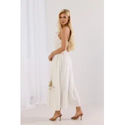 Sukienka maxi na ramiączkach z ozdobnym haftem