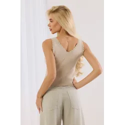 Dzianinowy top z ozdobnym splotem