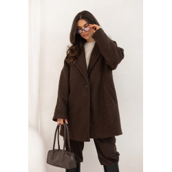 PŁASZCZ Z TKANINY BOUCLE O OVERSIZOWYM KROJU