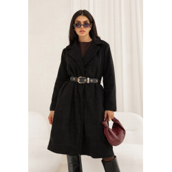 PŁASZCZ O PROSTYM KROJU Z PASKIEM