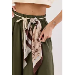 Wiskozowe spodnie typu palazzo z zakładkami