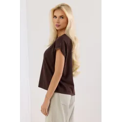 Bluzka z krótkim rękawem i ażurową wstawką