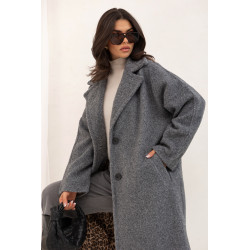 FLAUSZOWY PŁASZCZ O LUŹNYM KROJU