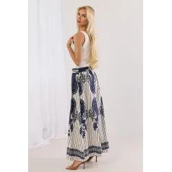 Szerokie spodnie kuloty z motywem paisley
