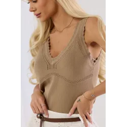 Dzianinowy top z ozdobnym splotem