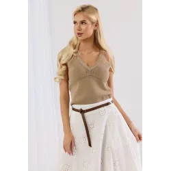 Dzianinowy top z ozdobnym splotem