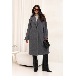 FLAUSZOWY PŁASZCZ O LUŹNYM KROJU