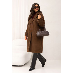 FLAUSZOWY PŁASZCZ O LUŹNYM KROJU