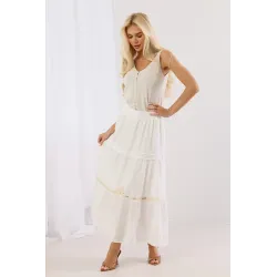 Spódnica maxi w stylu boho z haftowanym ażurem | Hurtownia odzieży damskiej online