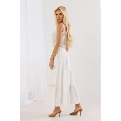 Spódnica maxi w stylu boho z haftowanym ażurem | Hurtownia odzieży damskiej online