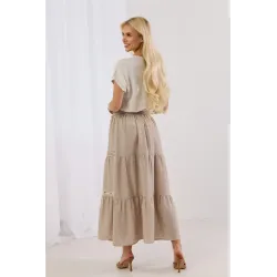 Spódnica maxi w stylu boho z haftowanym ażurem | Hurtownia odzieży damskiej online