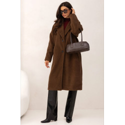 FLAUSZOWY PŁASZCZ O LUŹNYM KROJU