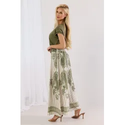 Szerokie spodnie kuloty z motywem paisley