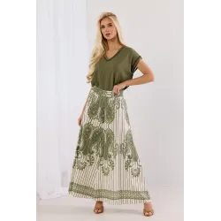 Szerokie spodnie kuloty z motywem paisley