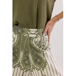 Szerokie spodnie kuloty z motywem paisley
