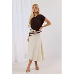 Spódnica midi z ozdobną apaszką