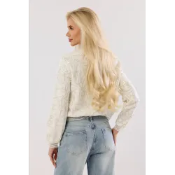 Bluza bomberka z haftem i cekinami