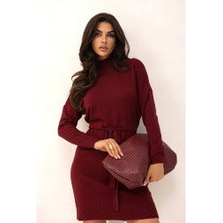 DZIANINOWA SUKIENKA Z WIĄZANIEM