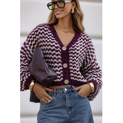 KRÓTKI KARDIGAN Z GRUBYM SPLOTEM
