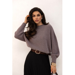 SWETER O LUŹNYM KROJU  Z ALPAKI