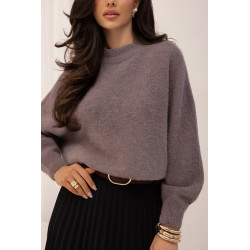 SWETER O LUŹNYM KROJU  Z ALPAKI