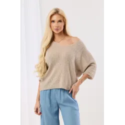 Dzianinowy sweter oversize z okrągłym dekoltem