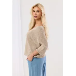 Dzianinowy sweter oversize z okrągłym dekoltem