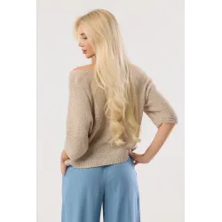 Dzianinowy sweter oversize z okrągłym dekoltem