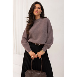 SWETER O LUŹNYM KROJU  Z ALPAKI