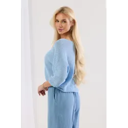 Dzianinowy sweter oversize z okrągłym dekoltem
